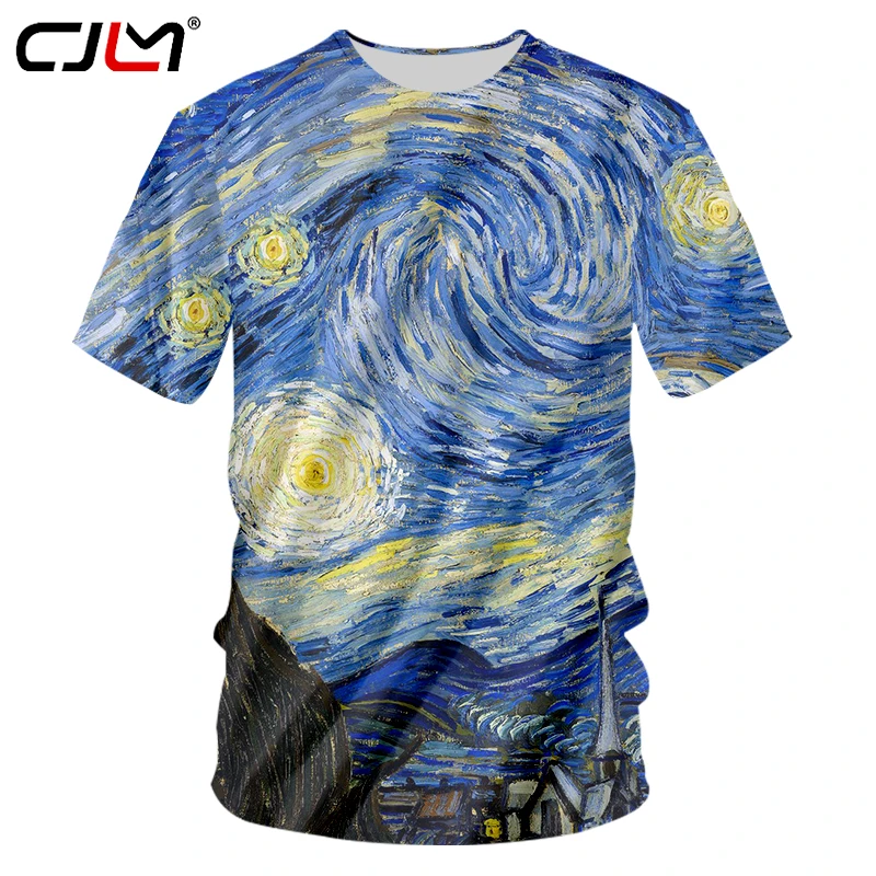 

CJLM Мужская брендовая одежда, 3D футболки, мужские футболки с круглым вырезом Harajuku, с масляным принтом, повседневные футболки в стиле хип-хоп, ...