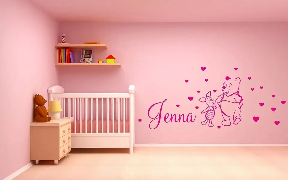 Название для девочек наклейки спальни на стену 3 размера Винни пух|wall art decals|bedroom