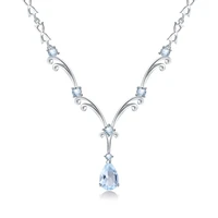 gems ballet real 925 sterling silver elegant necklace for women 5 31ct natural sky blue topaz gemstone pendant fine jewelry