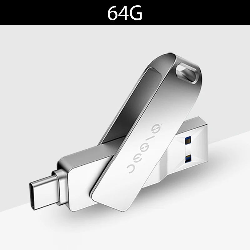 64G Xiaomi Jesis флэш-диск USB3.1 Тип-C мобильный телефон объем запоминающего устройства расширения 32/64/128 ГБ USB флэшка для ноутбука U диск - Цвет: 64G