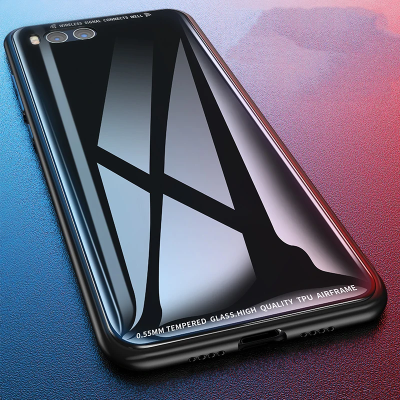 Роскошный Гибридный чехол для Xiaomi Mi6 задняя крышка из закаленного стекла