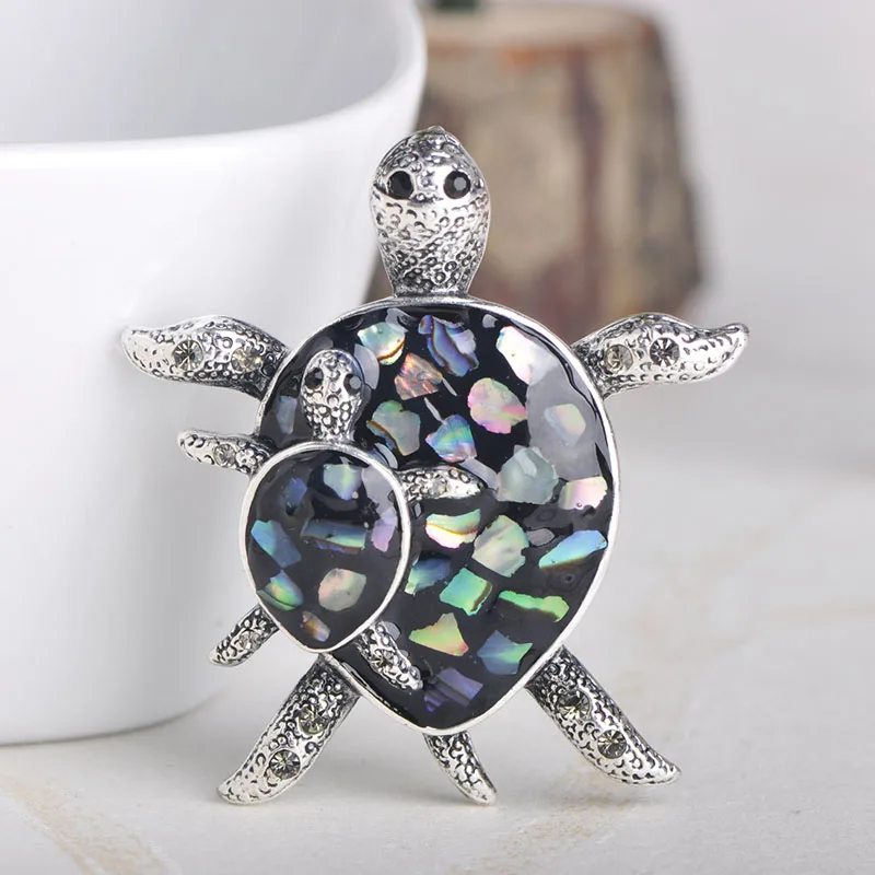 Брошь Funmor яркая двойная эмалированная в виде черепахи для мамы и детей|Броши| |