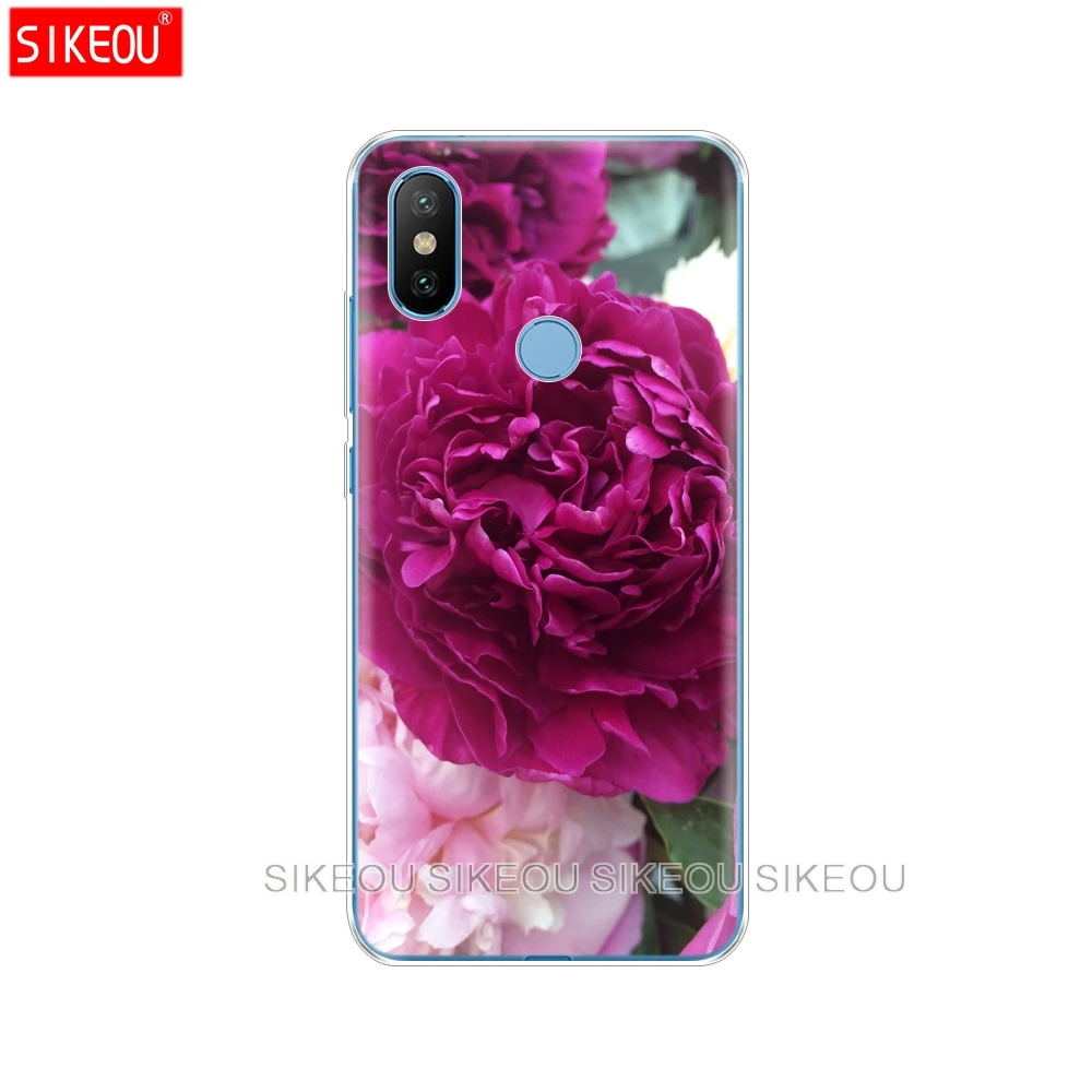 Силиконовый чехол для Xiaomi Mi 8 8SE A1 A2 lite 5 5S 5X 6 Mi5 MI6 NOTE 3 MAX Mix 2 2S фиолетовый летний пион