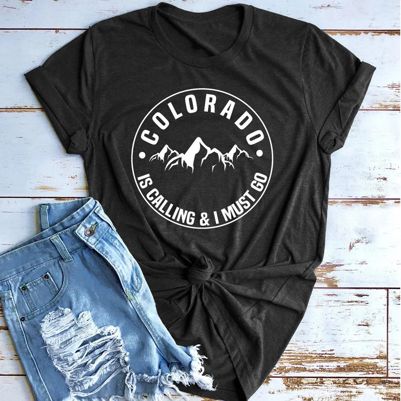 Colorado Is caling And I Must Go футболка стильные женские футболки и топы в стиле кэжуал с