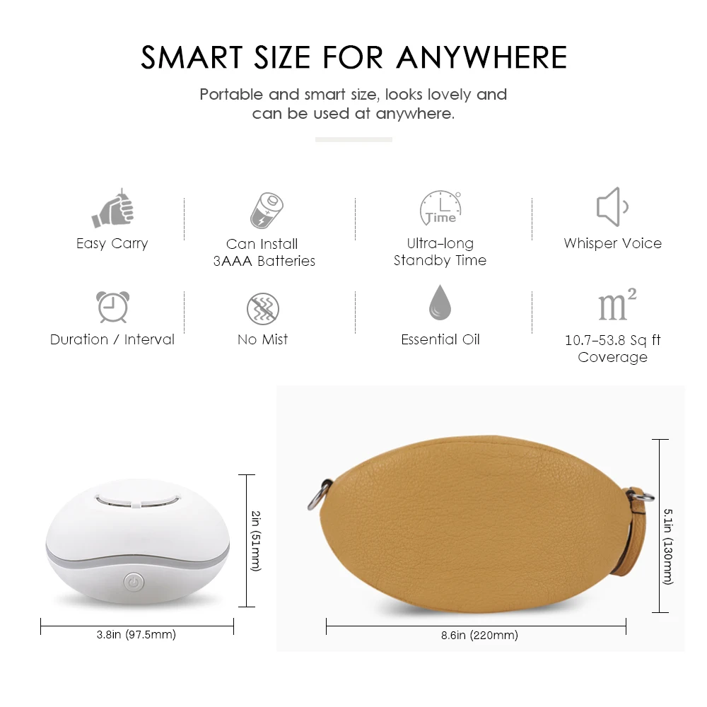 Безводный Арома мини диффузор эфирное масло портативный распылитель