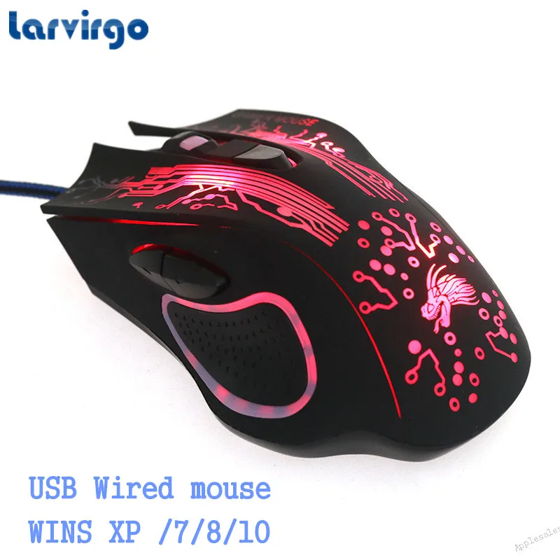Larvirgo высокое качество ноутбук продвижение LED Проводная оптическая игровой Мышь
