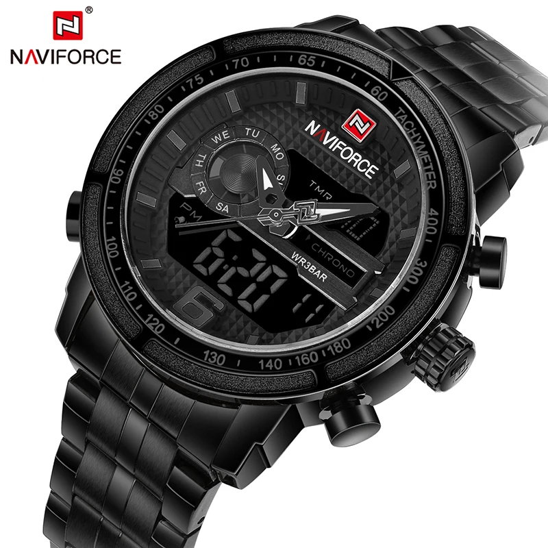 Naviforce Для мужчин часы оригинальный бренд спортивные аналоговый