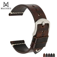 maikes genuine leather watchband 20mm 22mm 24mm watch accessories watch straps vintage bracelet watch band for citizen watch