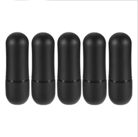 new 5pcs 12 1mm matt black round empty lipstick tubes refillable diy lip gloss lip balm containers cosmetic tool wholesale