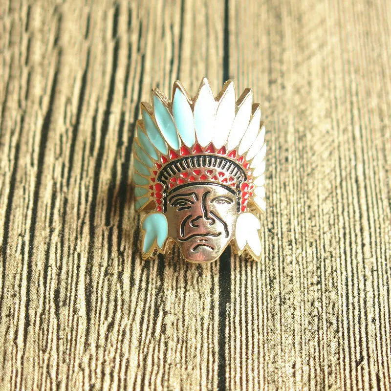 

Gold/Silver Colour Rings Color Enamel Indian Chief Skull Ring Indien Chief Pharaoh Ring