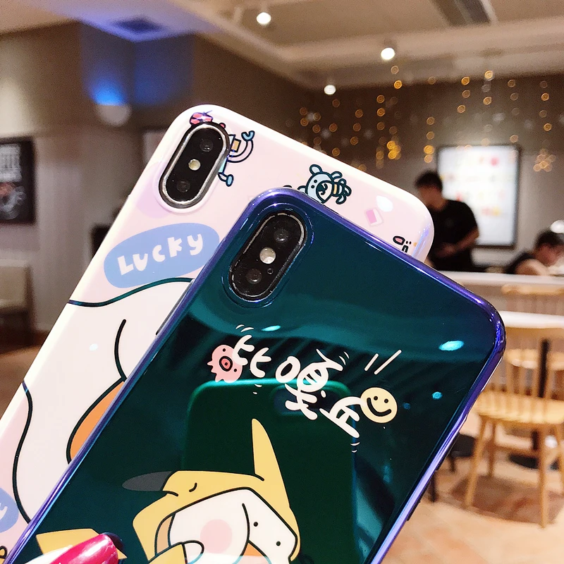 Marchcover для iPhone X XS MAX милый мультфильм пикачуэ Утка чехол синий луч мягкий tpu fundas 8 7 6