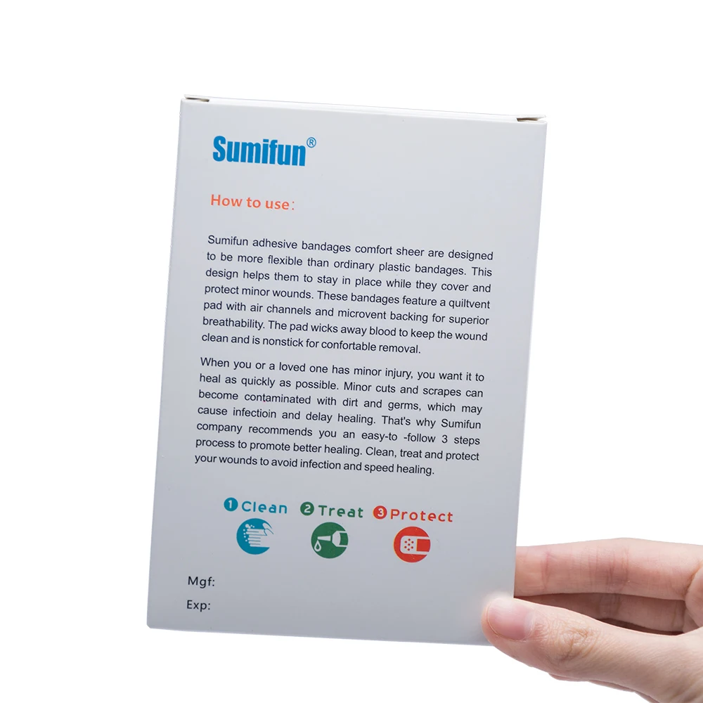 

Sumifun 100pcs/box First Aid Flexible Fabric Bandages Band-Aid Wound Care Serile Gauze Adhesive Plaster for Kids Children K02901