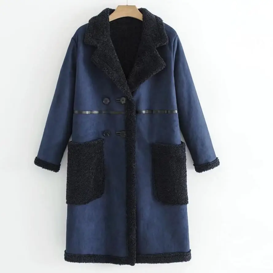 2018 зимние модные толстые Тедди пальто Для женщин замшевые Oversize из овечьей шерсти