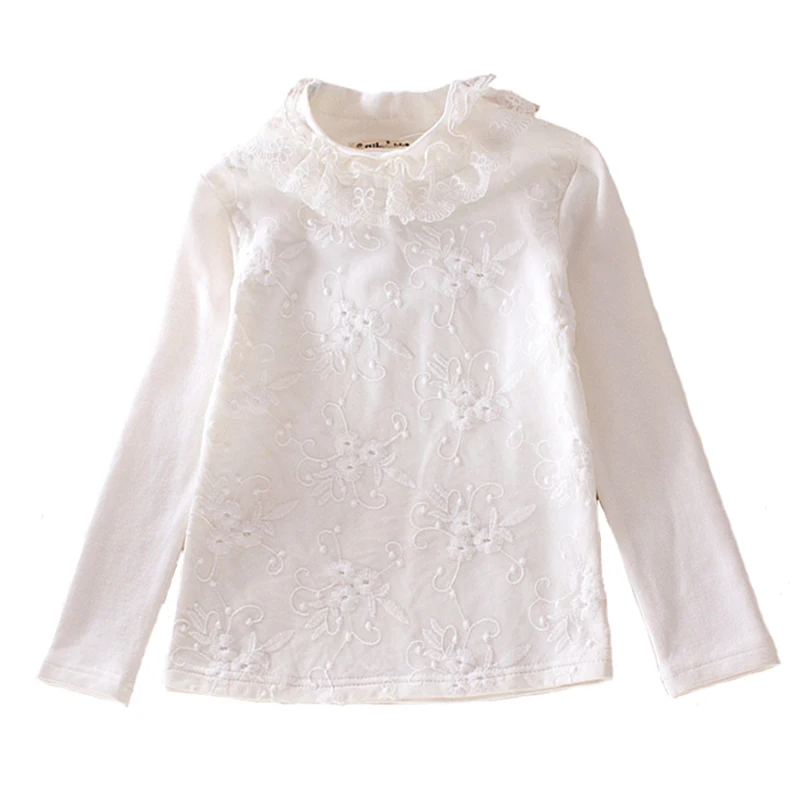 Школьная блузка для девочек нижнее белье детей Осень-зима длинный рукав тонкая