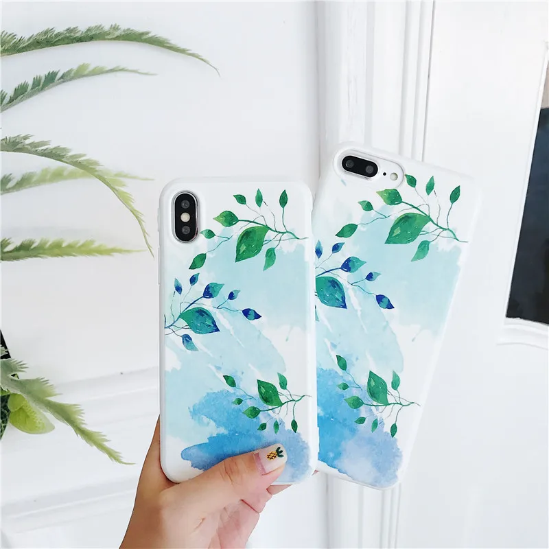 Чехол для iphone 6 7 6s 8 plus Модный мягкий силиконовый чехол с цветами X XR XS MAX