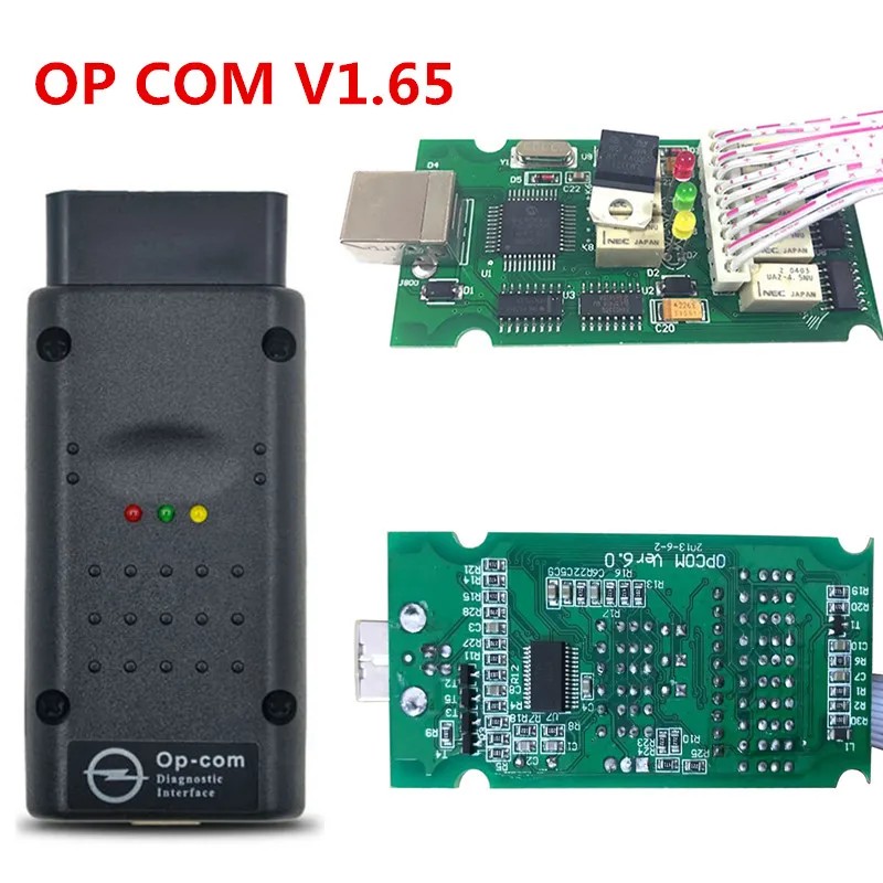 OP COM V1.99 OPCOM V1.95 с самым лучшим для зеленой печатной платы реальные PIC18F458 чип OBD2 подключению CAN-шины для Opel obd2 Профессиональный диагностический инструмент - Цвет: OPCOM V1.65