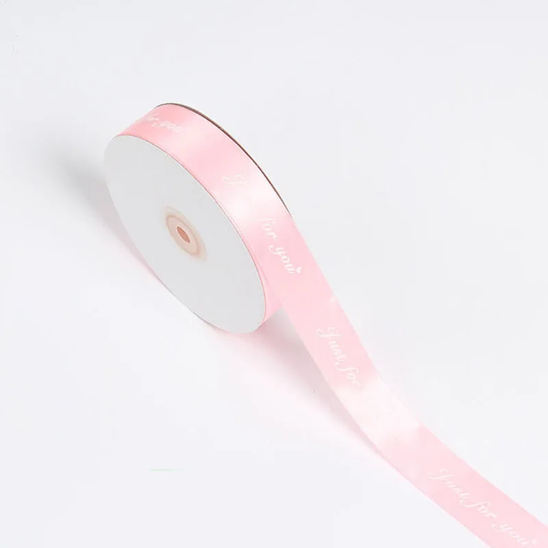 Just for you 1 5m/roll 25mm Just For You Printed Polyester Ribbon for Wedding Party Decorations DIY Handmade Bow Craft Ribbons Gifts Wrapping - Цвет: Just for you 1