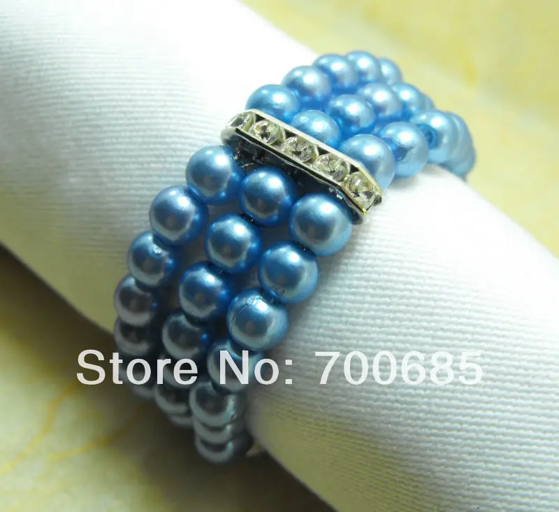 

blue pearl beads napkin ring, napkin holder,