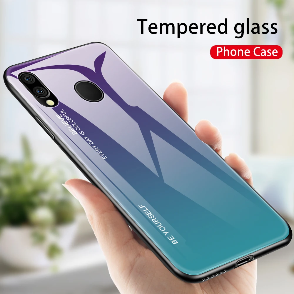 Градиентный цветной стеклянный чехол для телефона Samsung Galaxy A50 A30 A70 A20E жесткий M20 M10