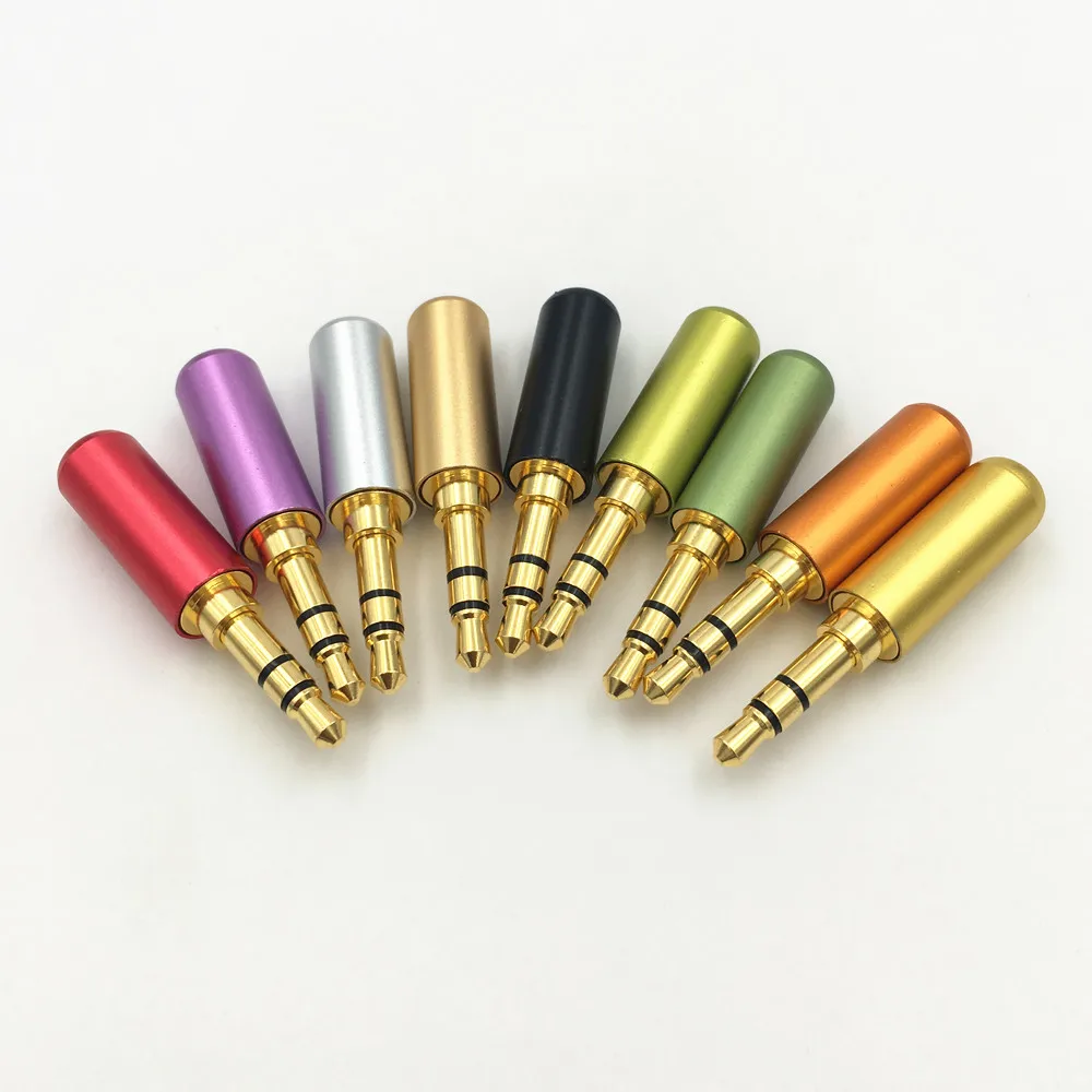 100Pcs 3.5mm 3Pole Male Plug Solder Stereo Audio Jack Gold-plated Earphone Adapter for DIY Repair | Обустройство дома