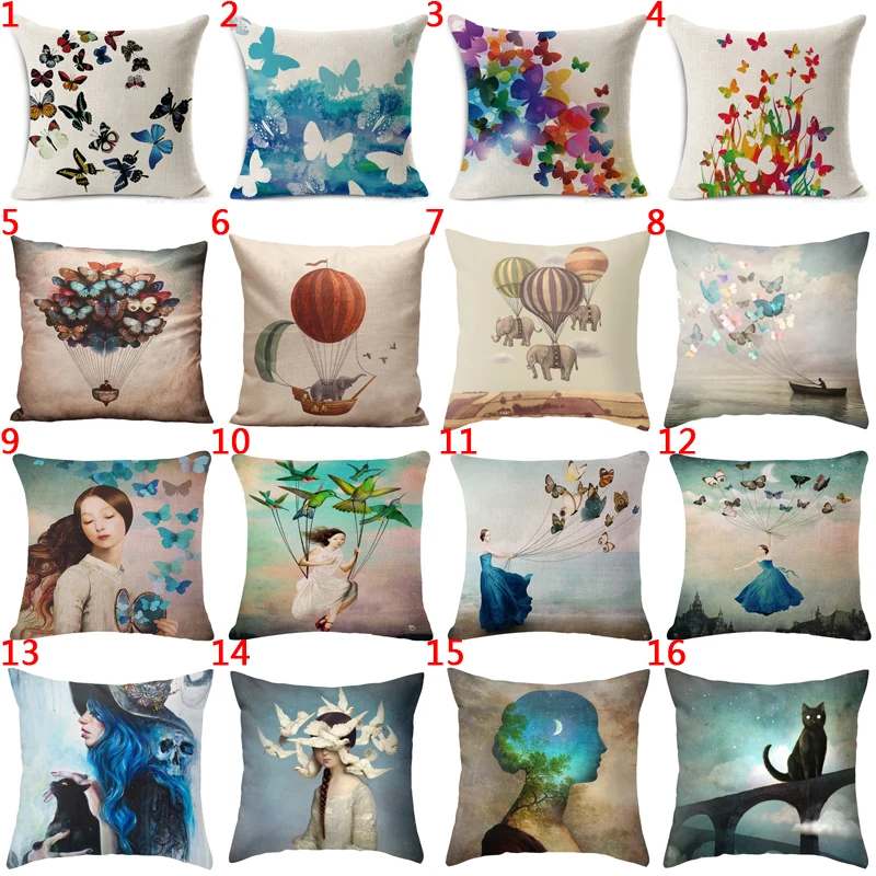Comwarm Фэнтези Феи стиль напечатанная диванная подушка хлопковое постельное бельё