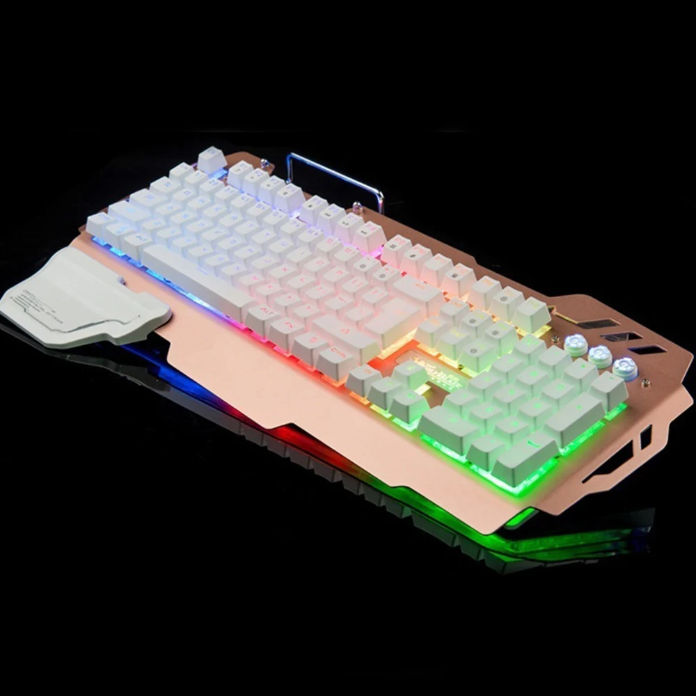 Игровая Проводная Механическая клавиатура 104 клавиш настоящий RGB синий