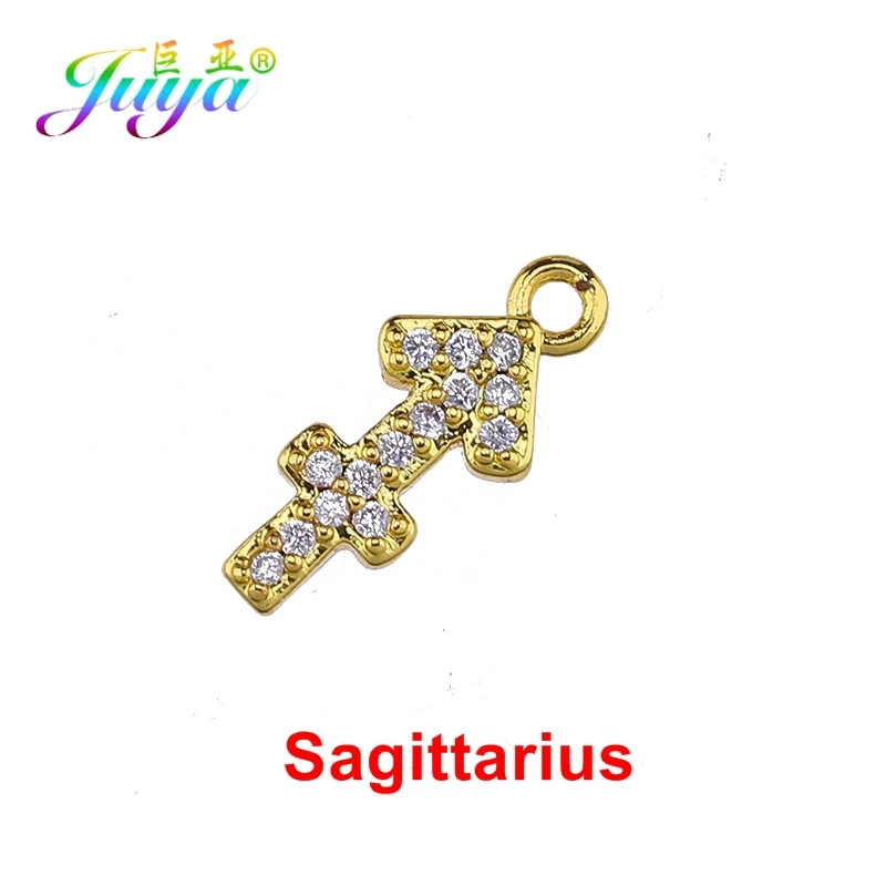 Gold Juya DIY золото/серебро 12 Знак зодиака, Созвездие Подвеска Аксессуары Подвески для женщин браслет ожерелье серьги изготовление ювелирных изделий - Окраска металла: Gold