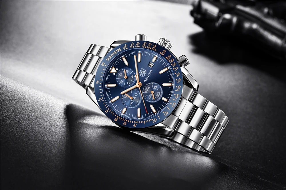 Relojes часы для мужчин BENYAR лучший бренд класса люкс Бизнес водонепроницаемые часы модные спортивные кварцевые часы для мужчин s часы Relogio Masculino