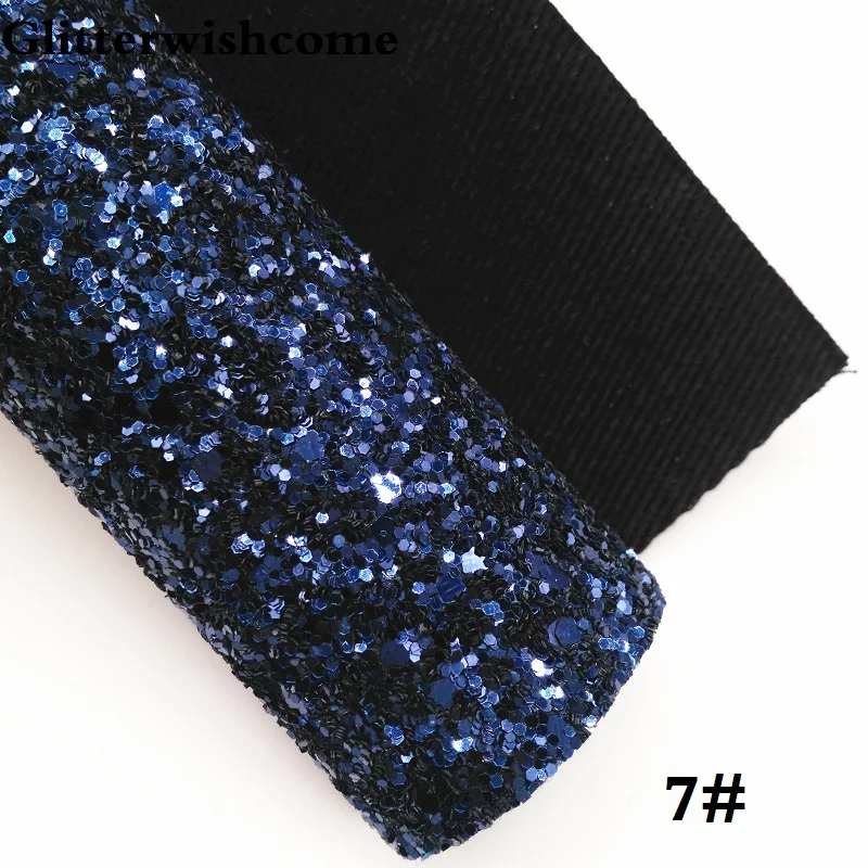 7 Glitterwishcome 30X134 см мини ролл винил для Луки, с эффектом блестящей кожи ткань с подходящей подложкой Луки, GM078 - Цвет: 7