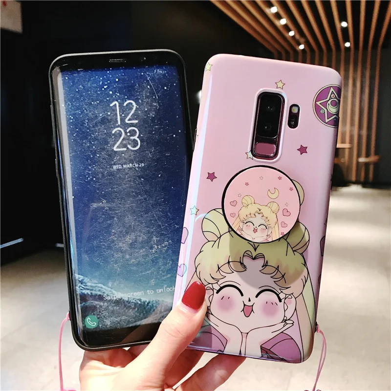 Для samsung S9 чехол Сейлор Мун мягкий Galaxy S8 plus + синий корпус лампы приборной Сэм Note 8 9