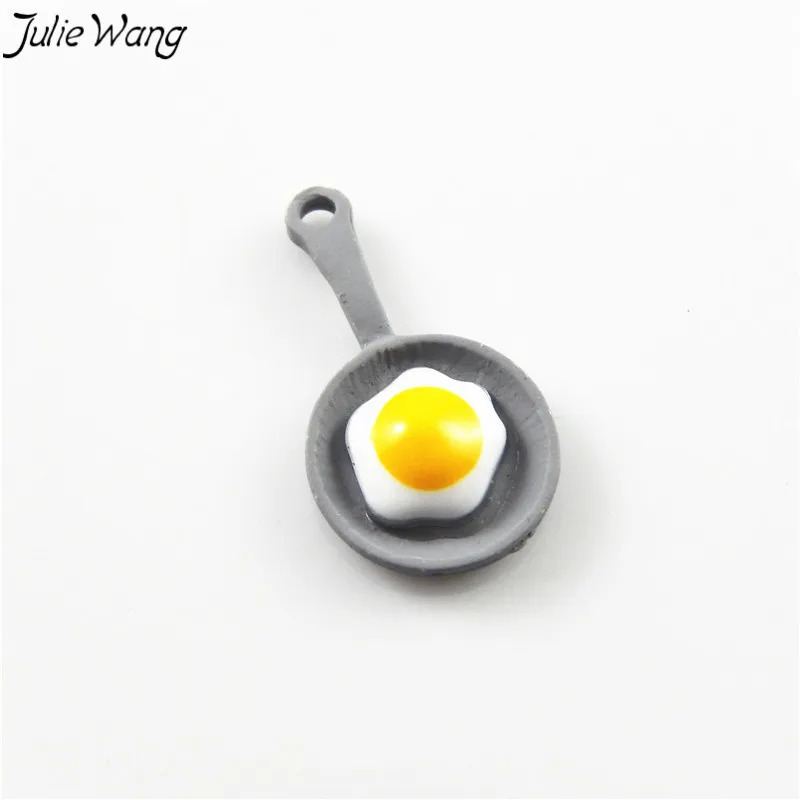 Julie Wang 5 шт. жареное яйцо еда для завтрака желтая белая солнечная сторона подвеска