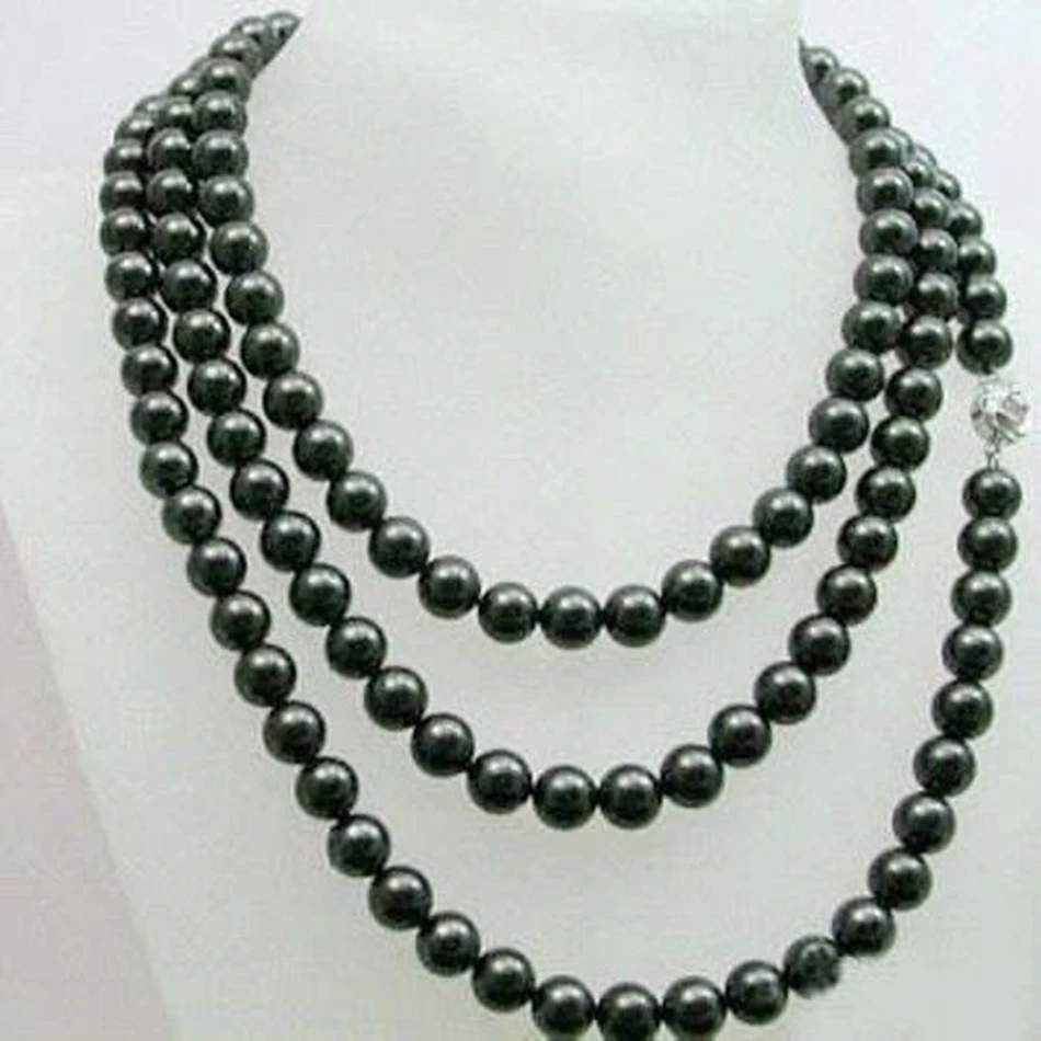 

8-9 natural black freshwater cultured pearl beads necklace round diy jewelry new fashion high quality weddings party 48inchBV414