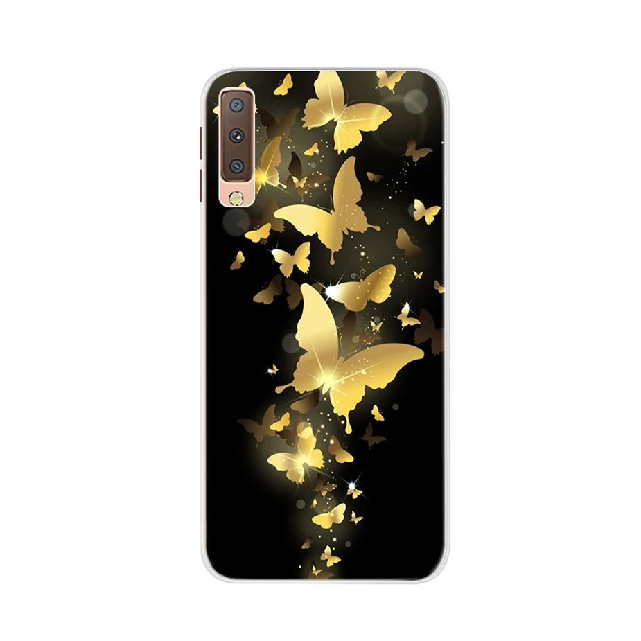 Силиконовый чехол для Samsung A7 2018 мягкая задняя крышка из ТПУ чехлы телефонов с