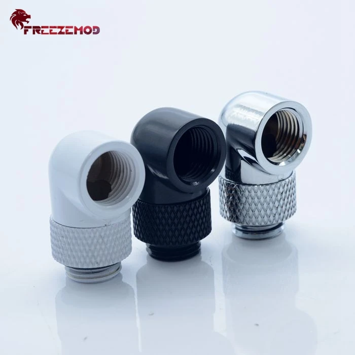 FREEZEMOD латунный серебристый/черный/белый G1/4 ''резьба 90 градусов 360 Поворотный
