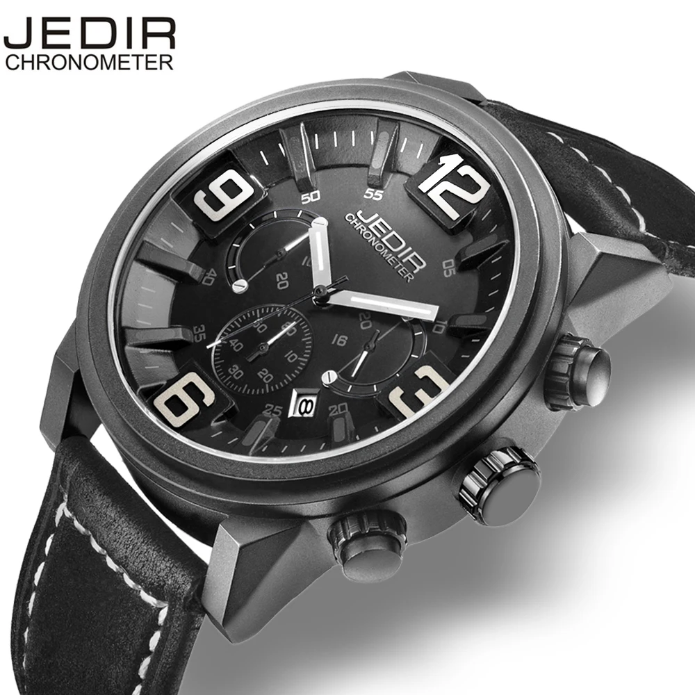 Часы с 3D циферблатом хронограф 6 стрелок секундомер спортивные часы мужские