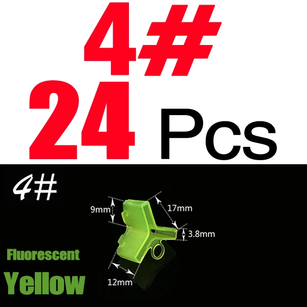 MNFT 24 шт./лот тройные Крючки крышка джиг снасти размер 1#2#3#4#5# рыболовные тройные Крючки шапки протектор шапка инструмент - Цвет: Fluorescent Yellow 4