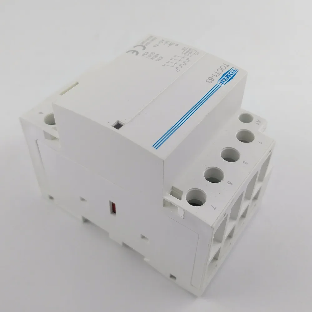 TOCT1 4P 63A 110V Катушка 400V~ 50/60HZ Din rail бытовой ac Контактор В соответствии с стандартом 4NO или 2NO 2NC контакторы