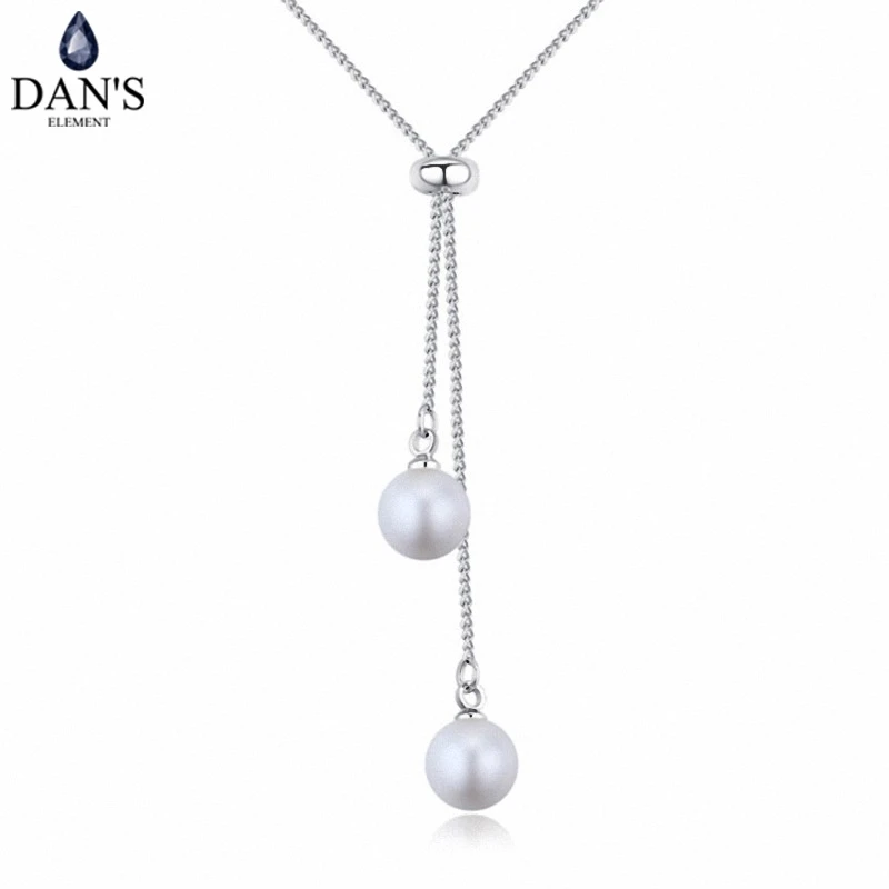 

DAN'S Element Brand 4 Colors Real Austrian Crystals Fashion Water Drop Tassel Pendant Necklace for Women Valentine Gift 126435