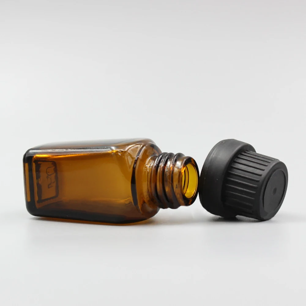 10ml Amber Glass Bottle With Plastic Lid Insert Essential Oil Glass Vials Perfume Sample Test Bottle