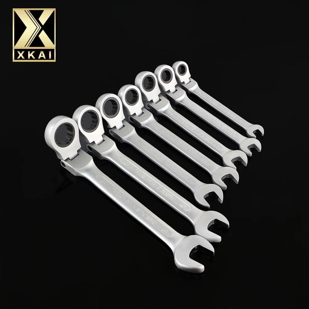 XKAI 8.10.12.13.14.17.19 мм гибкая головка трещотка гаечный ключ комбинированный ключ набор ключей трещотка ручка инструменты динамометрический ключ