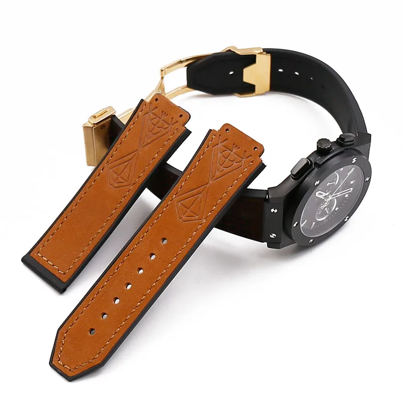 Резиновый ремешок Мужские аксессуары для часов crazy cowhie strap19mmx25mm для Hublot big bang серии спортивные водонепроницаемые женские часы