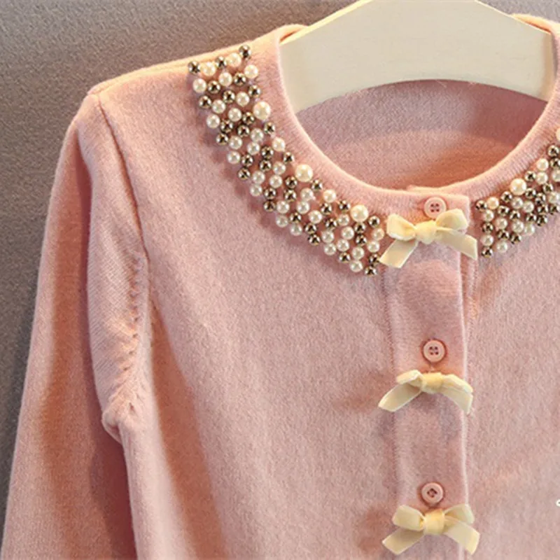 Новый 2016 детский свитер кардиган для девочки Модный девочек принцесса