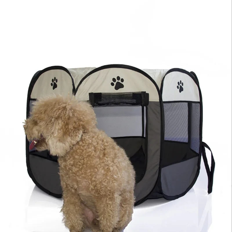 Складной восьмиугольная Pet палатка Dog House клетке шатер для собак котов манеж щенок