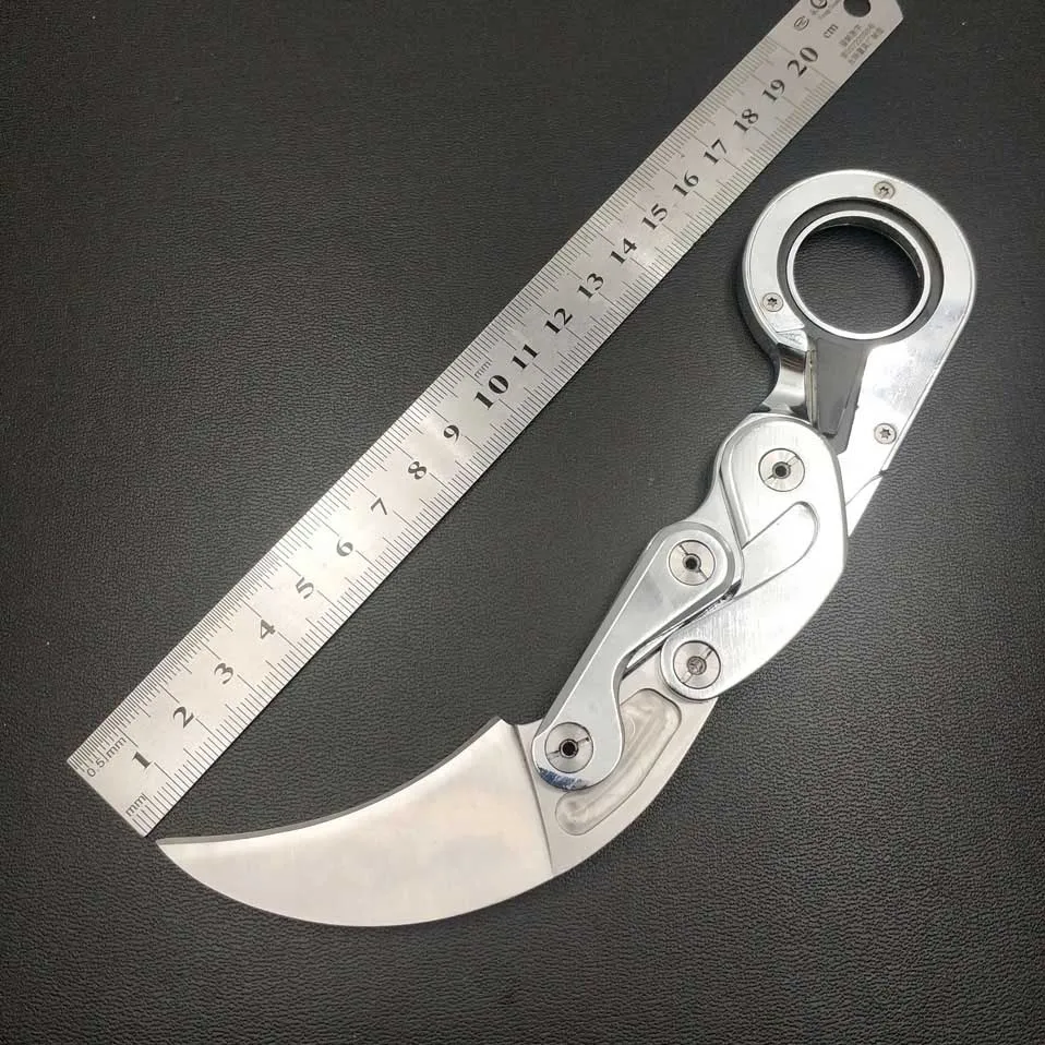 whole steel silver Swayboo механический складной нож Karambit CS GO коготь нож выживания кольцо нож карманный тактический инструмент мини EDC инструмент - Цвет: whole steel silver