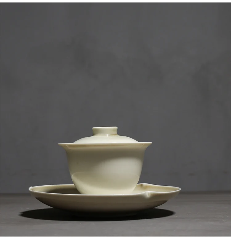 Китайский чайный сервиз Gaiwan с пепельным растением, кунг-фу, пигментированный чайный сервиз, аксессуары для чайной церемонии, керамическая посуда для напитков