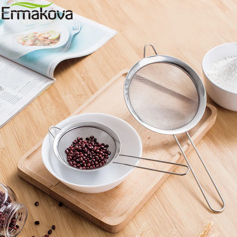 Ермакова мелкая сетка ситечко из нержавеющей стали ситечко просеивание деформации Слива краску овощи чай рисовые дуршлаги с отдыха уха дизайн