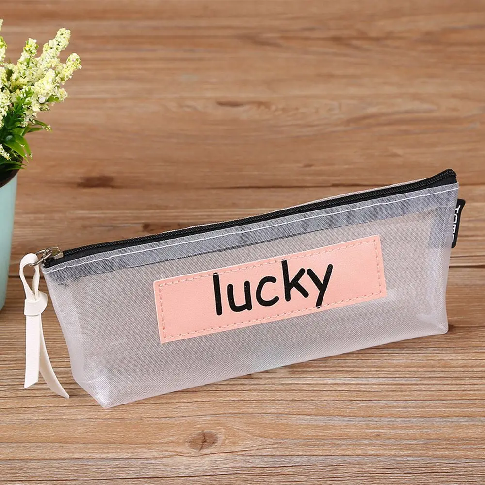 Прозрачный Футляр чехол из сетчатого материала карандашей пенал для детей