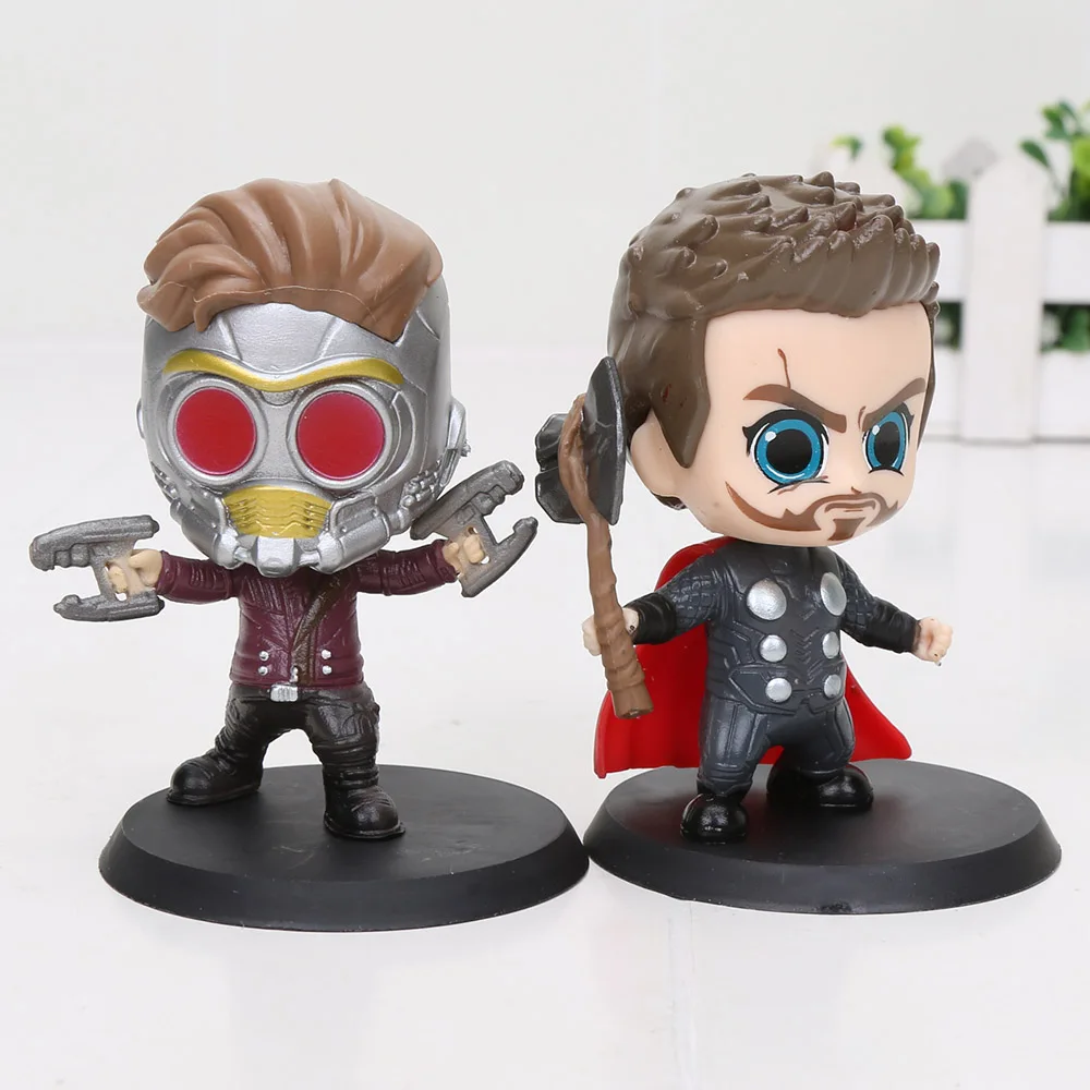 8 шт./компл. с принтами "Marvel", "Мстители", завершающей аниме танос Капитан Америка «Железный человек», «Человек-паук», «Халк», Капитан Америка Тор фигурка игрушки