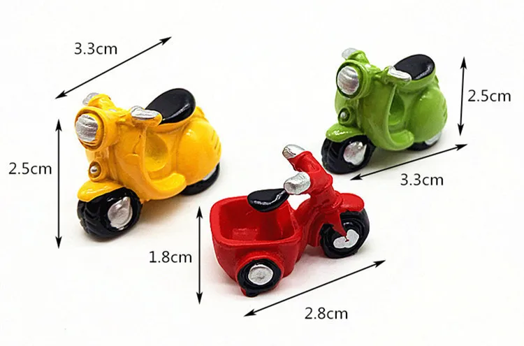 Мотоцикл Miniatura кукольный домик бонсай для сада и дома украшение игрушка миниатюрная мини Смола ремесло украшения микро декор DIY