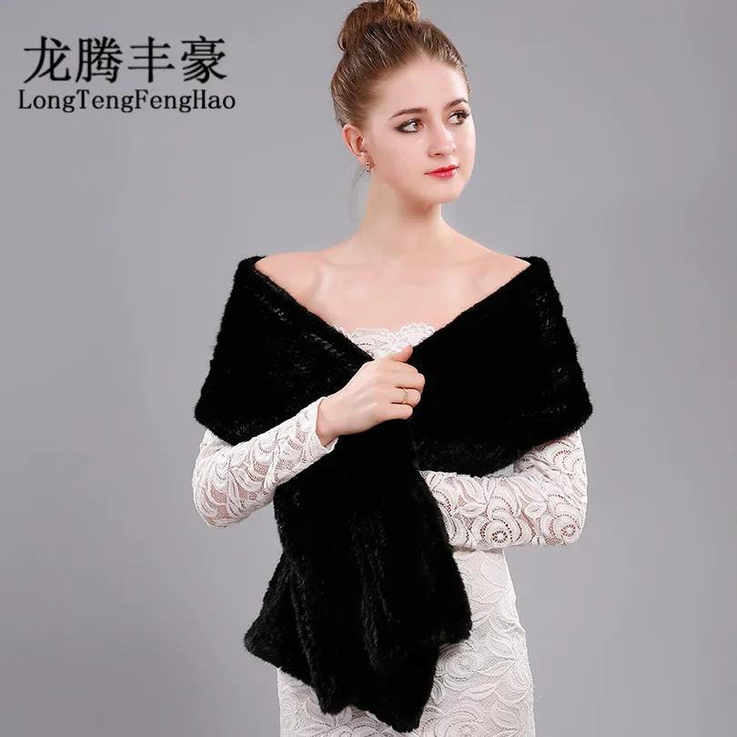 Норковый меховой шарф вязаный женские шарфы из пашмины мягкий 2017 зимний теплый